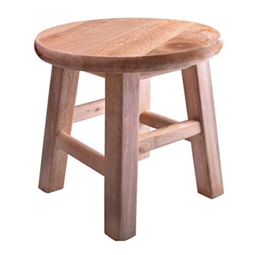 VICASKY Di Legno Sgabello Passo Piccolo Basso Piede Sgabello di bambù Rotondo Sgabello Rustico Mobili per La Casa per Il Bagno Doccia Bancone della Cucina (in Legno di Colore)