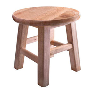 VICASKY Di Legno Sgabello Passo Piccolo Basso Piede Sgabello di bambù Rotondo Sgabello Rustico Mobili per La Casa per Il Bagno Doccia Bancone della Cucina (in Legno di Colore)