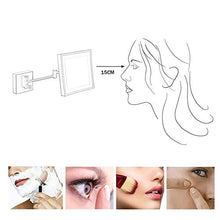 MRJ Specchio Ingranditore da Trucco con Luce LED Specchio Trucco da Parete Lente d'Ingrandimento 3X Girevole 180 ° Cromato in Metallo Forma Quadrata