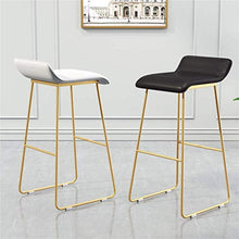 GYPPG Seggioloni per Ufficio dal Design Moderno - Sgabello Alto Bar Base in Metallo con Schienale Basso - Seduta in Ecopelle