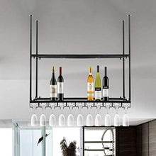 YWYW Portabottiglie Retro Industriale Wind Bar Ristorante Hanging Cup Rack Bar Decorato Wine Rack Wine Glass Frame Hanging Cup Holder (Dimensioni: L90 * W35 * H80cm)