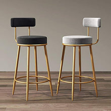 Set di 2 sgabelli da bar rotondi in tessuto velluto gambe in metallo sgabelli per casa pub cucina contatore (nero+grigio)
