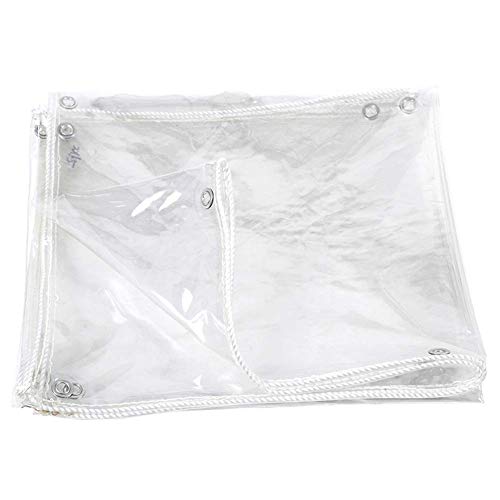 MTYLX Telone Multiuso per Esterni ， Telo, Pvc Di Plastica 450G / ㎡ Telo Impermeabile Trasparente Resistente Alla Pioia, per Mobili da Giardino,Trasparente 0,3 Mm,(0,3 Mm) 1,5X2 M.
