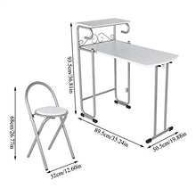 Set di sedie da tavolo 3 pezzi, tavolo da pranzo pieghevole per sala da pranzo, cortile, patio e balcone, con ripiano portaoggetti