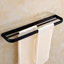 SYue Porta Asciugamani in Rame Pieno, portasciugamani Nero, portasciugamani da Bagno Spazzolato Porta Asciugamani a Parete Rail 57 cm (22 Pollici)