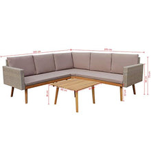 FAMIROSA Set Divani da Giardino 4 pz con Cuscini in Polyrattan Grigio-3133