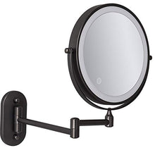 MRJ Specchio Ingranditore da Parete con Luce LED, Specchietto da Trucco Ingrandimento X10 Luminosità Regolabile, Ruota di 360°, 8 PolliciBlack