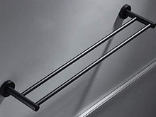 GDFEH Porta Asciugamano Porta Asciugamani Bagno da Terra Nero Opaco Porta Asciugamani Cucina Muro Acciaio Inox Portasciugamani Parete Portaasciugamano da Bagno Portasciugamani Doppio (Size : 40cm)