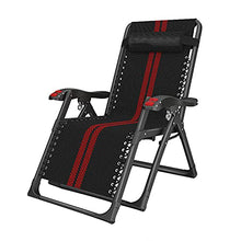 LIYANJJ Sedia Pieghevole reclinabile per Il Tempo Libero Portatile Regolabile con portabicchieri Cuscino Lombare (Nero)