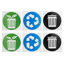 Conkergo 60PCS / Set Collezione Circolare Garbage Identificazione Ricicli Decalcomania Dollbin Sticker