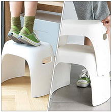VOSAREA Antiscivolo in Plastica per Bambini Sgabello Sgabello per Bambini Sgabello di Plastica Spessa Sgabelli per Adulti Semplice Sgabello per Soggiorno Bagno Bianco