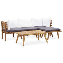SKM Set Divani da Giardino 5 pz in Legno Massello di Acacia (43.6kg)