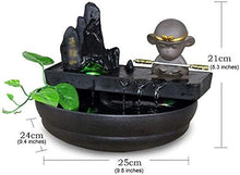 A-Generic Indoor-Tisch-Springbrunnen Indoor-Desktop-Springbrunnen Wasserfall Harz Steingartenbrunnen Keramik-Fließwasserbrunnen