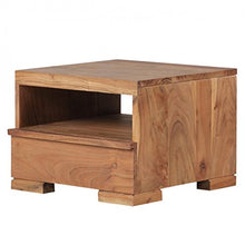WOHNLING Comodino in Legno massello di Acacia Notte-Dresser 30 cm 1 cassetto in Vero Legno di deposito Comodino Stile Country