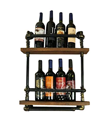 RUXMY Armadio per Vino Organizzazione per Lo stoccaggio della Cucina Supporto da Parete per portabottiglie Europeo in Metallo | Scaffale da Parete Vintage Loft a Parete | Portabottiglie Cube Wine