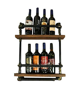 RUXMY Armadio per Vino Organizzazione per Lo stoccaggio della Cucina Supporto da Parete per portabottiglie Europeo in Metallo | Scaffale da Parete Vintage Loft a Parete | Portabottiglie Cube Wine