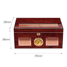 YAeele. Cigar Box, Naturale Cedar Cigar Humidor Viaggio Portatile Cigar Box in Grado di memorizzare 100 sigari, Cigar Humidor for sigari e Accessori for sigari - Red Pine Grano Good Mood, Good Life