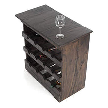 DESIGN DELIGHTS CANTINETTA "RUSTIQUE" - Portabottiglie in Legno Massiccio, 70 x 70 x 38 cm, nero