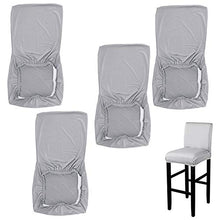 BSTKEY Coprisedia da bar elasticizzato, confezione da 4 pezzi, per sedia da bar, colore: grigio