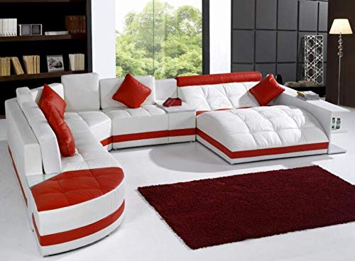 Winpavo Set di Divani Divano Divano Ad Angolo Divani Divani Moderni in Pelle Ad Angolo per Divani Arredo Soggiorno Angolo Grande A Forma di U.-B