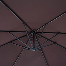 Outsunny Ombrellone da Giardino a Braccio Deluxe Inclinabile con Manovella, in Acciaio e Poliestere Φ3m, Marrone