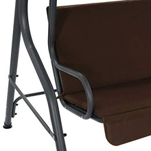 GOTOTOP - Dondolo da giardino con parasole impermeabile, 170 x 110 x 153 cm, a 3 posti, per giardino e cortile, carico 250 kg, caffè