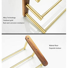 WLVG Portasciugamani Nordic Gold Portasciugamani a Tre Barre Base in Noce Portasciugamani per Bagno Portasciugamani Portasciugamani Portasciugamani a Parete Portasciugamani (Dimensioni: 58 cm)