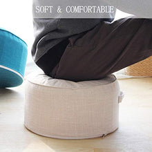 lovehouse Tondo Meditazione Cuscino,Biancheria Beanbag Poggiapiedi con Lavabile Coperchio,Addensare Yoga Zafu Cuscino da Pavimento per Soggiorno Camera Verde 40x40x20cm