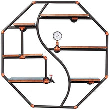 FYHH-JZHY Decorazioni da Parete Mensola di Design Retro Loft Polygon Mensola A Muro Legno E Ferro Materiale Metallico Portabottiglie Facile da Installare Stoccaggio (Dimensioni: 80 Cm), 80 Cm, 80 Cm