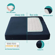 Hansleep Lenzuolo sotto con Angoli 90x200cm profondità al Massimo 38cm, Lenzuola di Cotone Imitazione in Microfibra Adatto a Ogni Letto Singolo - Antipieghe & Traspirante, Blu Navy, Oeko-Tex®