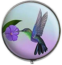 Colibrì viola viola – scatola porta pillole – Charm porta pillole – scatola di vetro