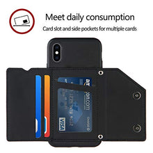 Lanyard - Custodia a portafoglio per iPhone X/Xs, colore: Nero