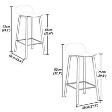 GYPPG Sgabello Bar Minimalista Contemporaneo con Schienale Basso, sedie Cucina per la Colazione con Sedile in plastica Ecologica/Gambe in Metallo - Rosa
