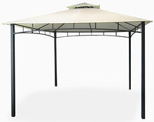 SF SAVINO FILIPPO Gazebo da Giardino 3x4 Metri con Telo Impermeabile Ecrù in Metallo e Ferro Nero Satinato antiruggine e Doppio Tetto Anti Vento Pali portanti 6x6 cm