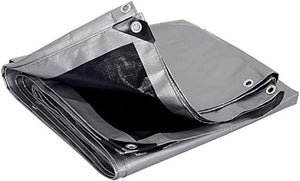 Telone in PE impermeabile resistente telo copertura con occhielli per mobili da giardino, cabina, trampolino, legno, auto, campeggio o giardinaggio (colore : grigio-nero, dimensioni: 3x5m/10x16ft)