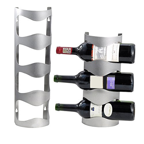 Henan - Supporto da parete in acciaio INOX, per 3/4 bottiglie