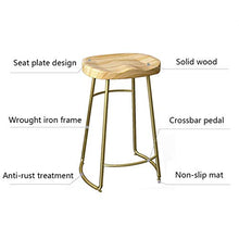 YS Sedia Sgabello da Bar Sedile Bar, Ferro da Stiro Art Pub Gamba Nera con Poggiapiedi Cucina Casa Pranzo Semplice per Bancone,65 cm,65 cm