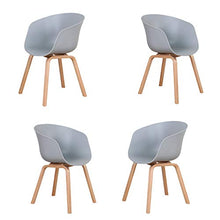 Set di 4 Moderne Sedie da Pranzo con Gambe in Legno Massello Imbottite, Adatte per Cucina, Sala da Pranzo, Soggiorno e Camera da Letto (Grigio)