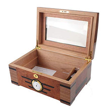 Humidor sigaro humidorswith umidificatore e igrometro grande capacità cassa della sigaretta copertura del vetro di custodia di custodia professionale sigillo sigillo temperatura costante e umidità dop