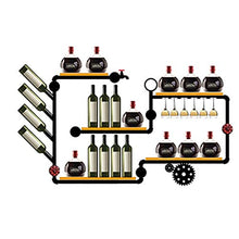 MoDi Wine Rack Retro Style Industriale Tubo di Acqua a Parete Vino Rack (L140 * W20 * H85cm)