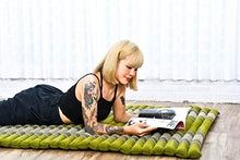 LEEWADEE materassino thailandese Arrotolabile, L: Tappeto per Dormire, Spessa stuoia da Massaggio, Strumento in kapok, 190 x 100 cm, Verde