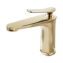 LMH rubinetto da bagno in ottone massiccio in ottone bagno rubinetto per lavabo freddo e calda miscelatore lavandino singolo maniglia con impugnatura a ponte bianco e oro rubinetto ( Color : Gold )