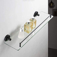 GDFEH Scaffale per stoccaggio Scaffale per Il Bagno, Montaggio a Parete 304 Acciaio Inox Acciaio Inox Staffa cosmetico mensola in Vetro temperato scaffale da Bagno 19.6x5,5 Pollici