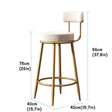 Sgabello Da Bar 25 "/ 29" Contemporary velluto imbottito cucina pranzo Sedia, Spugna schienale e poggiapiedi, Bar sedia contatore for Bar Caffetteria Bistro Ristorante Bar Chair Max.Caricare 400lb Ner