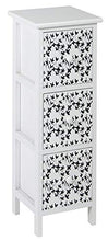 fumer Cassettiera 3 Cassetti in Legno Massello 25x25x71 cm Fanny Bianca
