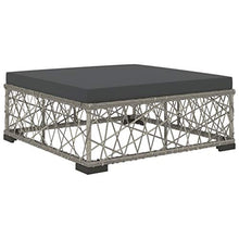 vidaXL Set Divani da Giardino 6 pz con Cuscini Foderati Lavabili Modulare Leggero Elegante Arredi da Esterno in Polyrattan Grigio Telaio in Acciaio