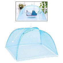 Baoblaze Pieghevole Coperchio Cibo Schermo Tenda Cibo Netto Protector per Picnic All'aperto, Feste, Riutilizzabile Portatile 16x16inch - Blu