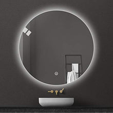 L&ED Specchio Rotondo retroilluminato, vanità, Pulsante a sfioramento, Specchio da Bagno Illuminato a LED, Trucco Senza Cornice, Grande Moderno
