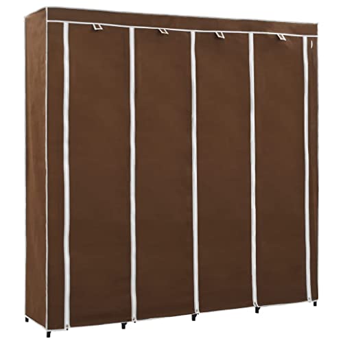 vidaXL Guardaroba con 4 Scomparti Marrone 175x45x170 cm Armadio Appendiabiti Utile Pratico Comodo Funzionale Soluzione Salvaspazio Robusto Solido