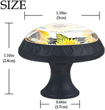 Girasoli dipinti strisce bianche nere Pomelli per Porta Set di 4 Pomelli per Mobili Manopole per Cassetti Cucina Armadio Vetro